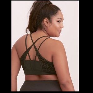 Torrid Velvet Leopard Print Strappy Sports Bra